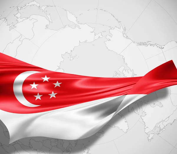 Bandeira Singapura Com Espaço Cópia Para Seu Texto Ilustração — Fotografia de Stock
