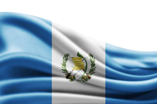 Másol Szöveg Fehér Háttér Ábrán Helyet Guatemala Zászlaja — Stock Fotó