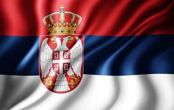 Bandera Serbia Con Espacio Para Copiar Texto Ilustración —  Fotos de Stock