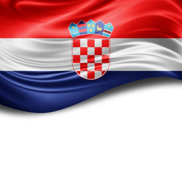 Bandiera Della Croazia Con Spazio Copia Del Testo Sfondo Bianco — Foto Stock