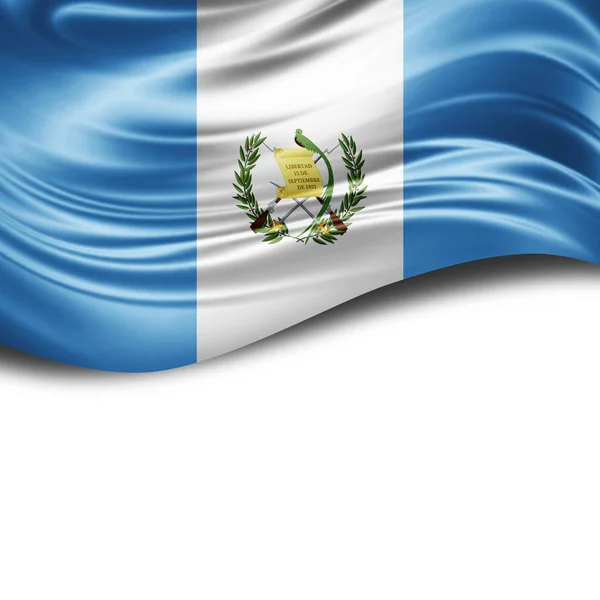 Guatemala Bayrağı Kopya Alanı Metni Üzerinde Beyaz Arka Plan Çizim — Stok fotoğraf