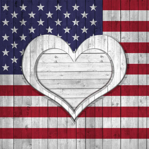 Usa Flag Heart Sign Copy Space Your Text Images — Stock Photo, Image