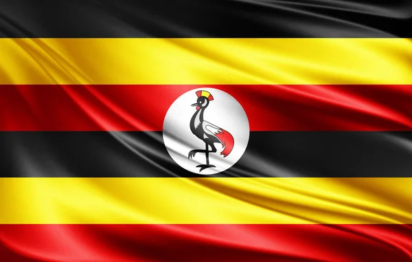 Flagge Von Uganda Mit Kopierplatz Für Ihren Text Illustration — Stockfoto