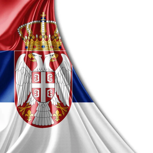 Bandiera Della Serbia Con Spazio Copia Del Testo Illustrazione — Foto Stock