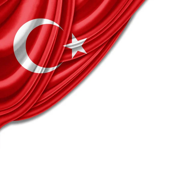 Másol Szöveg Fehér Háttér Ábrán Hely Törökország Zászlaja — Stock Fotó