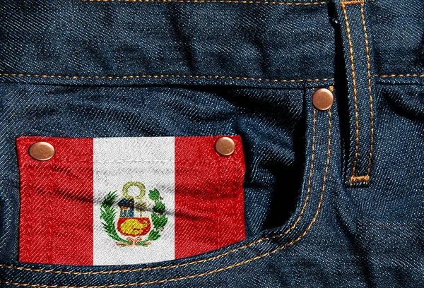 Флаг Перу Джинсов Иллюстрация — стоковое фото