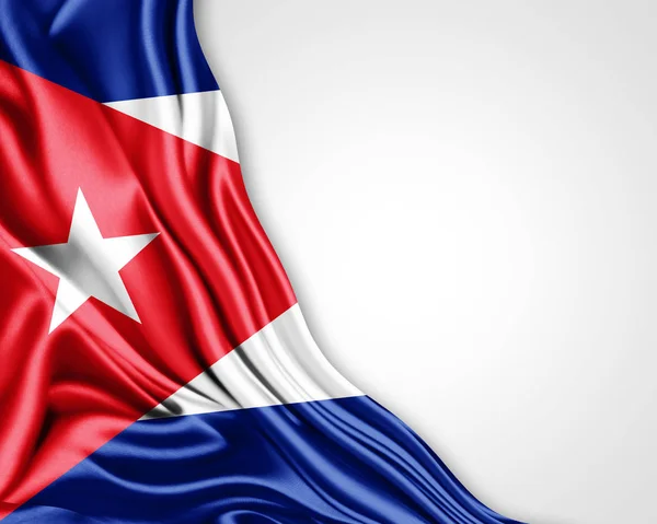 Flag Cuba Copy Space Your Text White Background Illustration — Stock Photo, Image