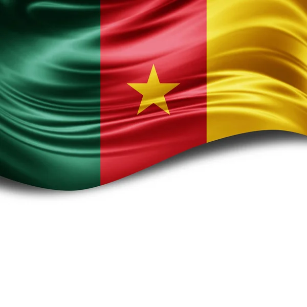 Vlag Van Kameroen Met Kopie Ruimte Voor Tekst Illustratie — Stockfoto