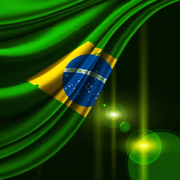 Brazil Flag Silk Copyspace Your Text Images — Stock Photo, Image