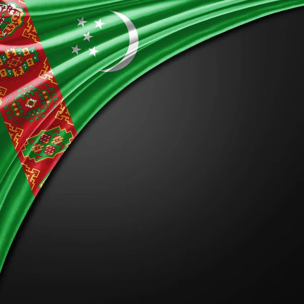 Bandera Turkmenistán Con Espacio Copia Para Texto Ilustración — Foto de Stock