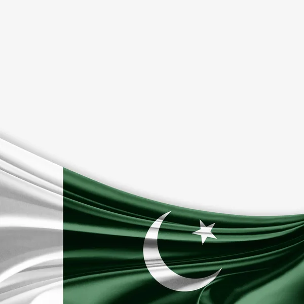 Pakistans Flagga Med Kopia Utrymme För Din Text Vit Bakgrund — Stockfoto