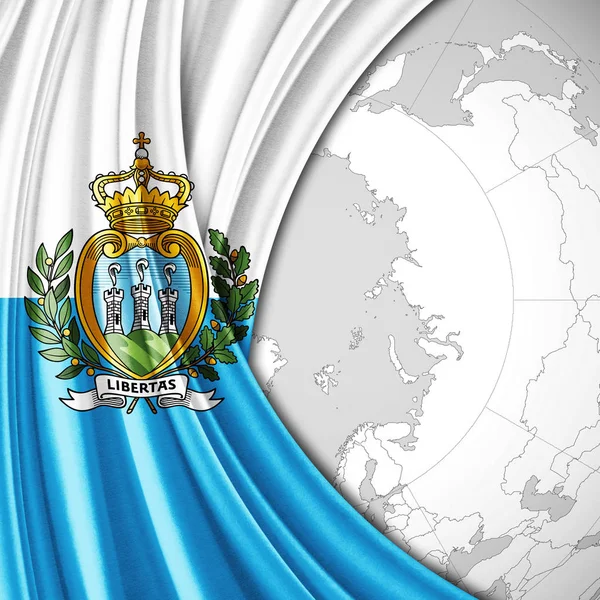 Bandera San Marino Con Espacio Copia Para Texto Ilustración —  Fotos de Stock