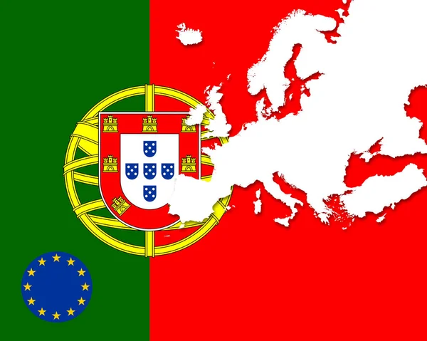 Portugalsko Vlajka Kopií Prostor Pro Text Nebo Obrázky — Stock fotografie