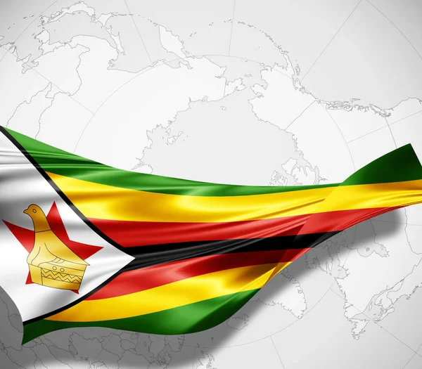 Bandeira Zimbábue Com Espaço Cópia Para Seu Texto Ilustração — Fotografia de Stock