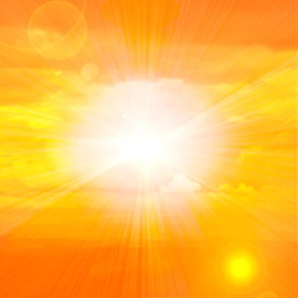 太陽と太陽光線の抽象的な背景 イラスト — ストック写真