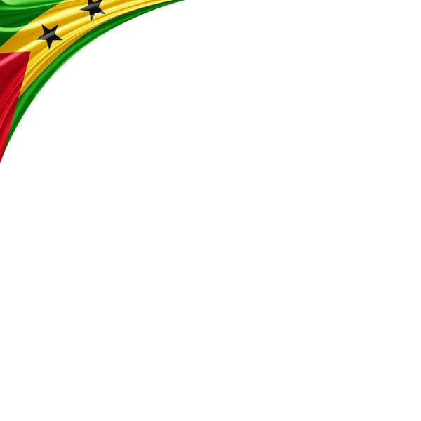 Σημαία Του Σάο Τομέ Αντίγραφο Χώρο Για Κείμενο Λευκό Φόντο — Φωτογραφία Αρχείου