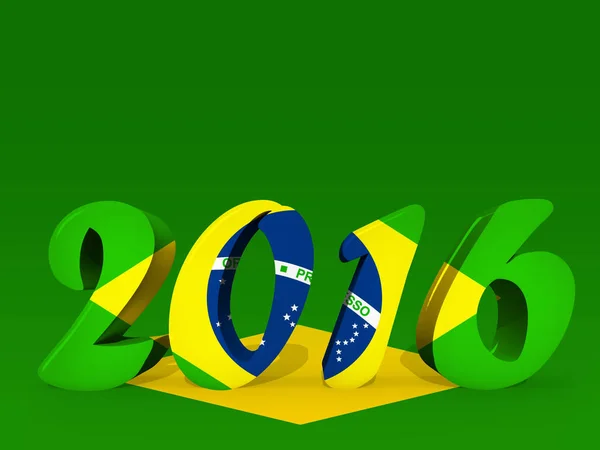 2016 Flaga Brazylii Kopiować Miejsca Dla Tekstu Lub Obrazów — Zdjęcie stockowe