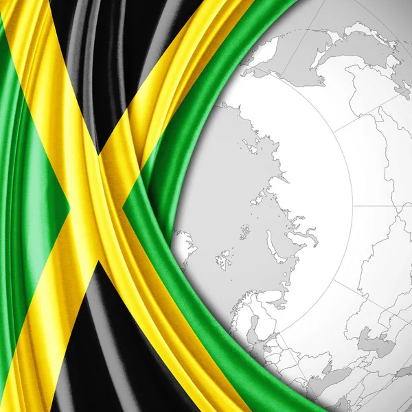 Jamaica Flagga Med Kopia Utrymme För Din Text Illustration — Stockfoto
