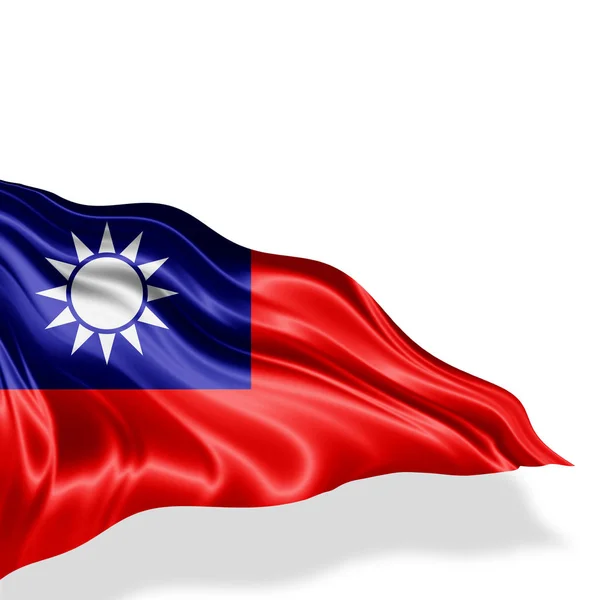 Bandiera Taiwan Con Spazio Copia Del Testo Illustrazione — Foto Stock