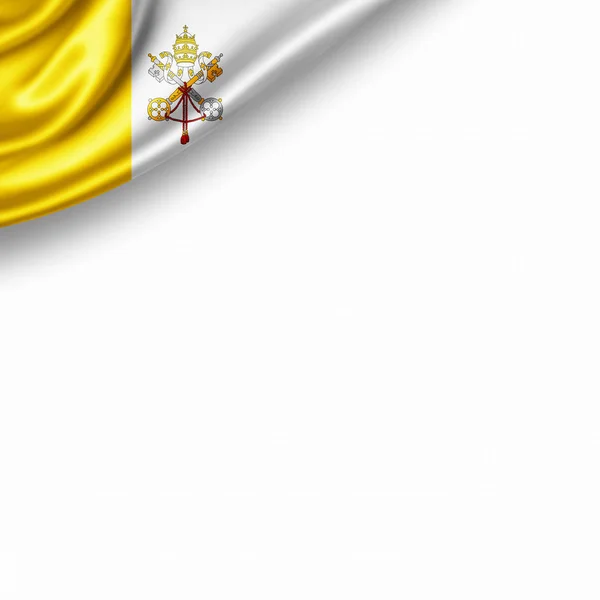 Флаг Ватикана Местом Копирования Текста Изображений Белым Фоном Иллюстрация — стоковое фото
