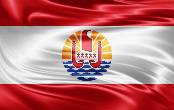 Vlag Van Frans Polynesië Met Kopie Ruimte Voor Tekst Illustratie — Stockfoto