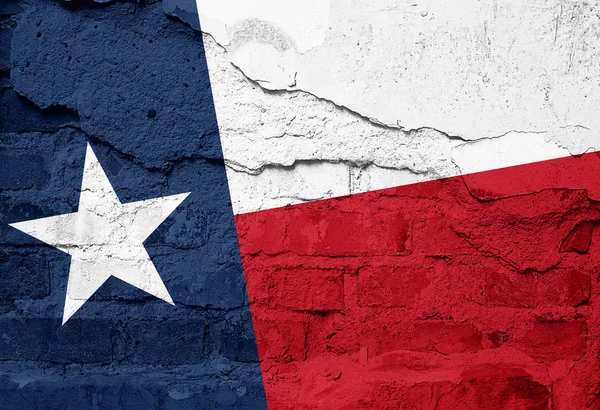 texas   flag painted on old wall texture - 3D illustration
