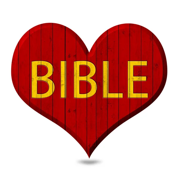 Religiöses Konzept Rotes Herz Mit Wortbibel — Stockfoto