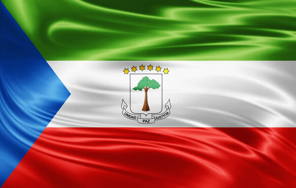 Flag of  Equatorial Guinea  with copy space for your text  - 3D illustration    