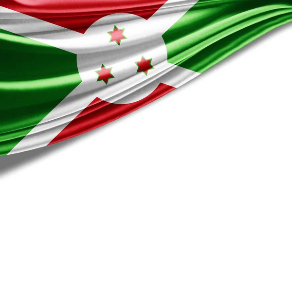 Bandera Burundi Con Espacio Copia Para Texto Sobre Fondo Blanco —  Fotos de Stock