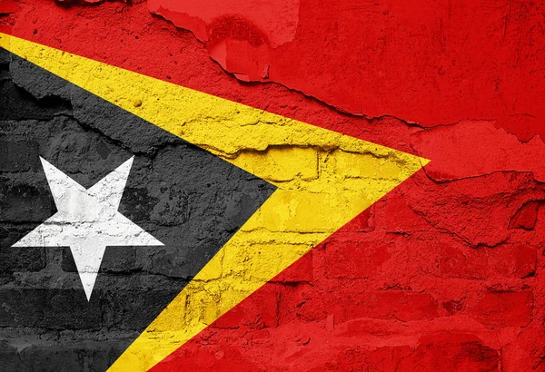 Bandera Timor Oriental Pintada Sobre Textura Pared Antigua Ilustración —  Fotos de Stock
