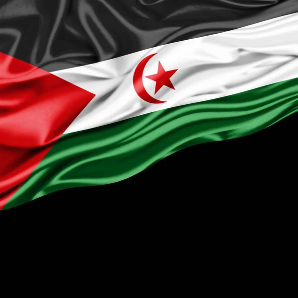 Vlag Van Sahrawi Arabische Democratische Republiek Met Kopie Ruimte Voor — Stockfoto