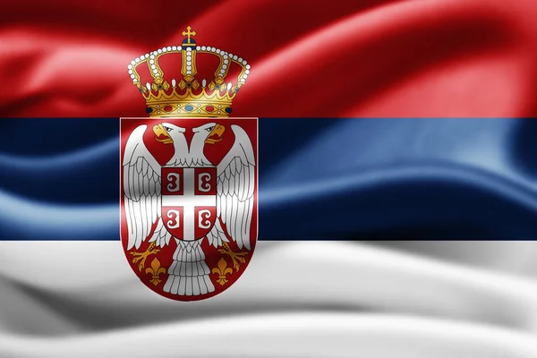 Bandera Serbia Con Espacio Para Copiar Texto Ilustración — Foto de Stock