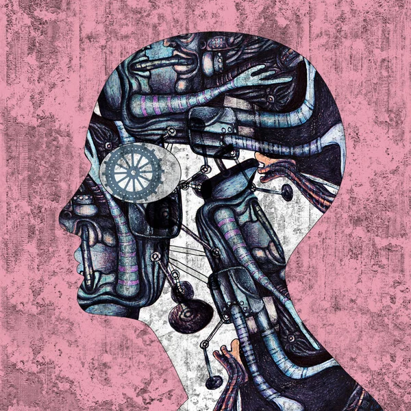 人間の頭は 抽象的な背景 イラスト — ストック写真