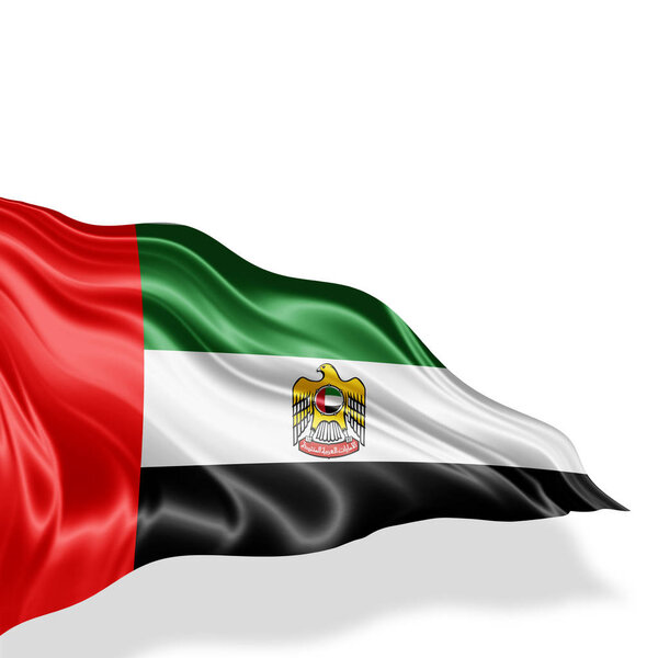 Flag of united arab emirates  with copy space for your text on  white background - 3D illustration   