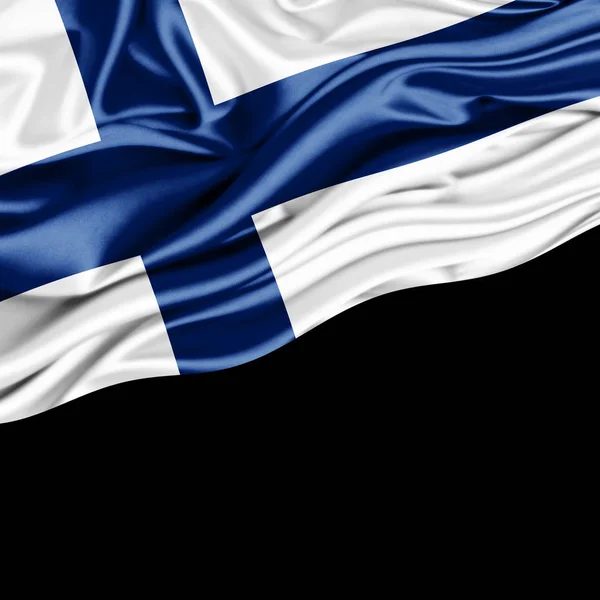 Vlag Van Finland Met Kopie Ruimte Voor Tekst Illustratie — Stockfoto