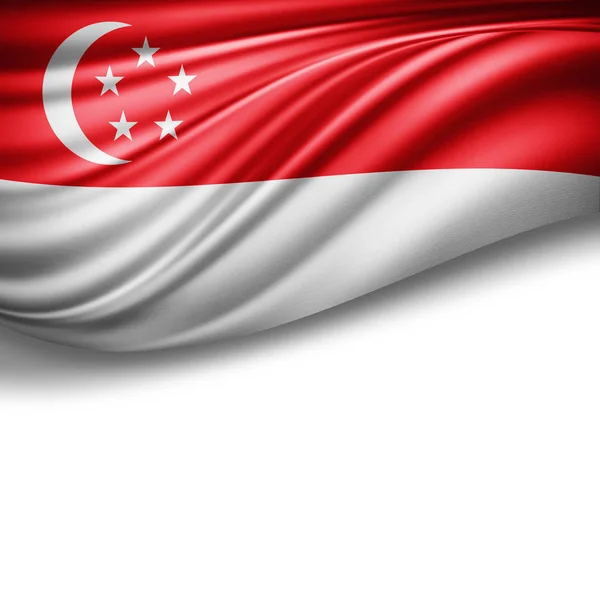 Flaga Singapuru Kopia Miejsce Tekst Białym Tle Ilustracja — Zdjęcie stockowe