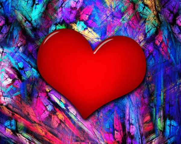 Red Heart Shape Background Futuristic Texture — Stockfoto