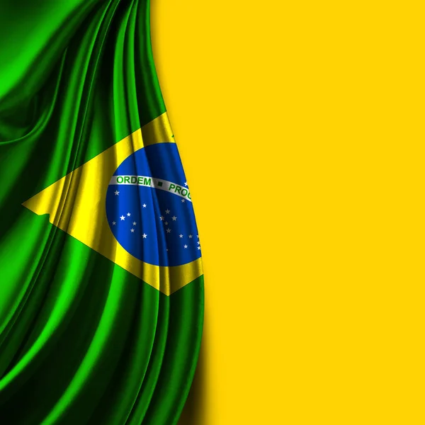 Bandeira Brasil Seda Com Copyspace Para Seu Texto Imagens — Fotografia de Stock