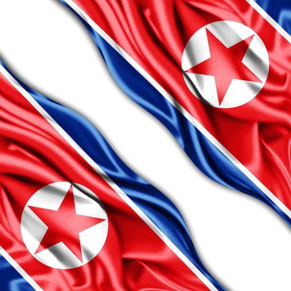 Bandeira Coreia Norte Com Espaço Cópia Para Seu Texto Ilustração — Fotografia de Stock