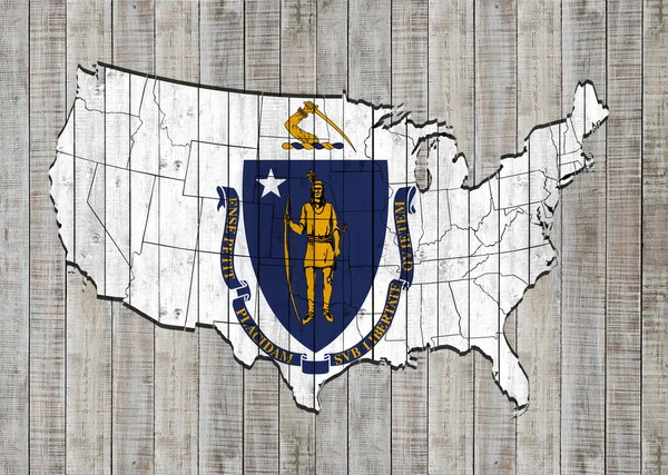 Drapeau Massachusetts Avec Espace Copie Pour Votre Texte Vos Images — Photo