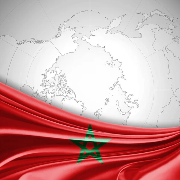 Fas bayrağı ile kopya alanı metin - 3d çizim için    