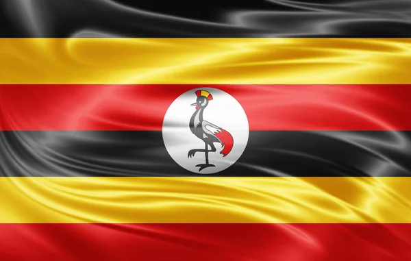 Flaggan Uganda Med Kopia Utrymme För Din Text Illustration — Stockfoto