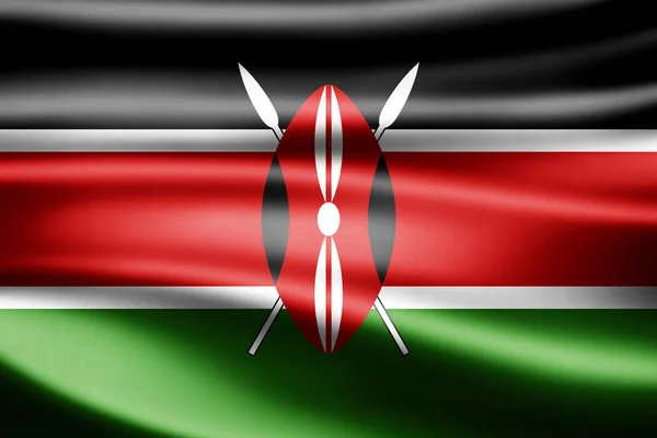 Bandiera Del Kenya Con Spazio Copia Del Testo Illustrazione — Foto Stock