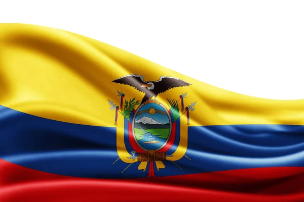 Bandera Ecuador Con Espacio Copia Para Texto Sobre Fondo Blanco —  Fotos de Stock