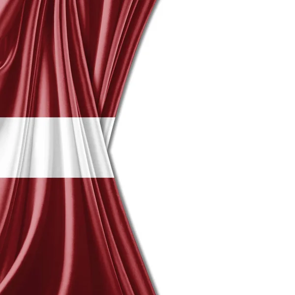 Flaga Łotwy Kopia Miejsce Tekst Białym Tle Ilustracja — Zdjęcie stockowe