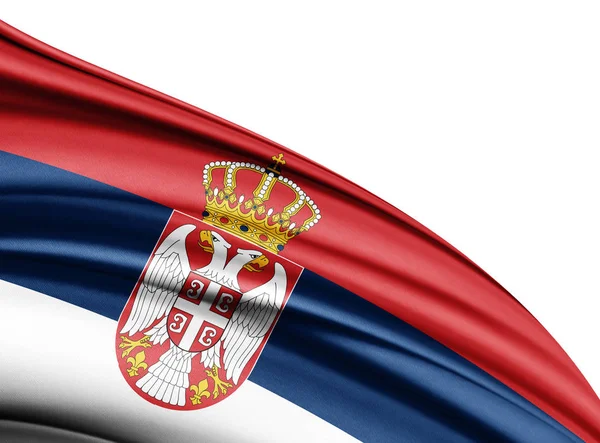 Vlajka Srbska Kopií Prostor Pro Ilustraci Textu — Stock fotografie