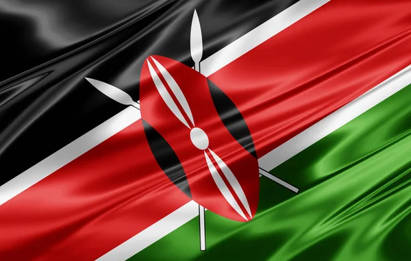 Bandeira Quênia Com Espaço Cópia Para Seu Texto Ilustração — Fotografia de Stock