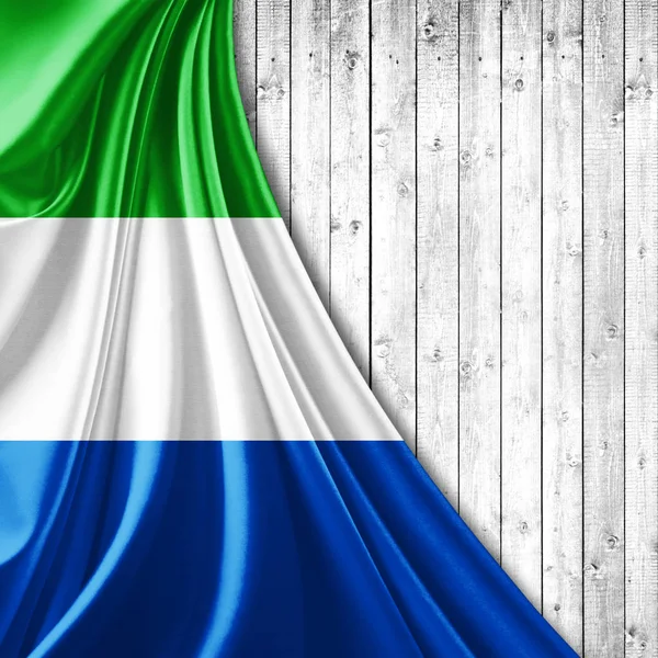 Sierra Leone Flagg Med Kopia Utrymme För Din Text Illustration — Stockfoto