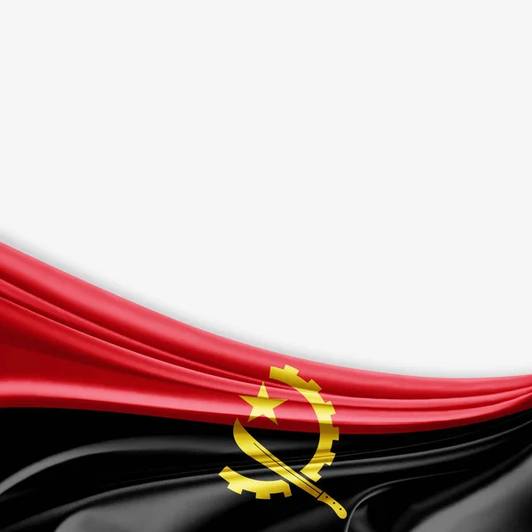 Bandeira Angola Com Espaço Cópia Para Seu Texto Sobre Fundo — Fotografia de Stock