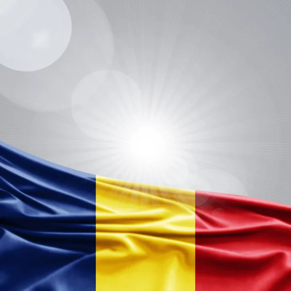 Vlag Van Roemenië Met Kopie Ruimte Voor Tekst Illustratie — Stockfoto